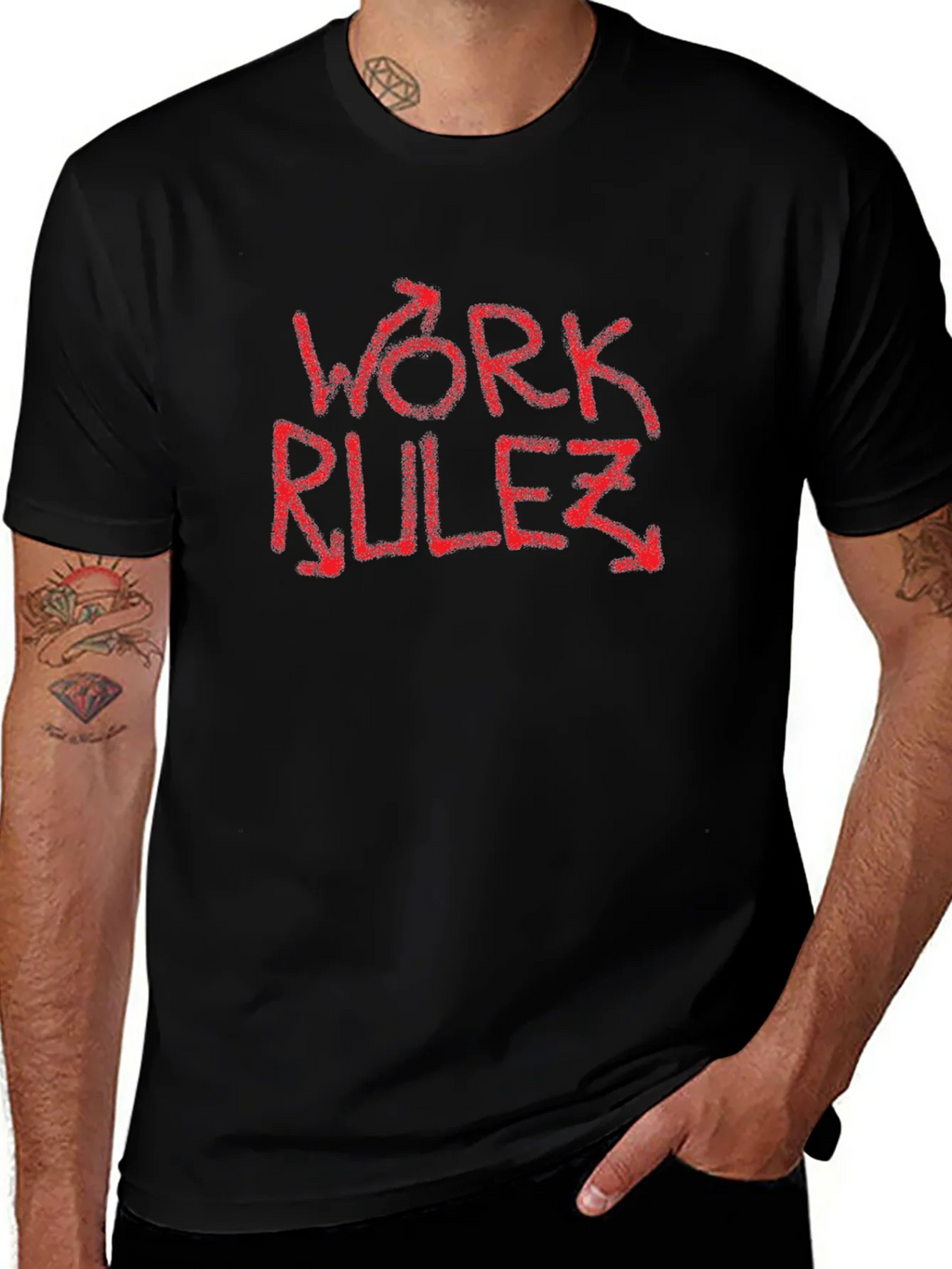 Work Rulez T-Shirt - Red Graphic Tee product image 1