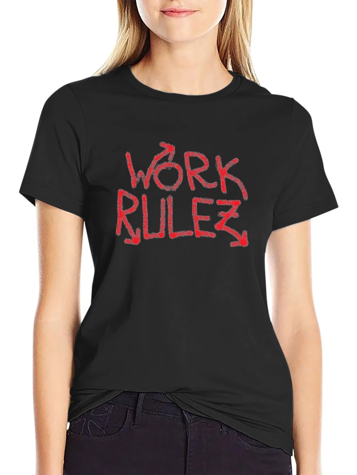 Work Rulez T-Shirt - Red Graphic Tee product image 2