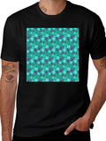 Floral Pattern Tee - Stylish Mens Black T-Shirt product image 1