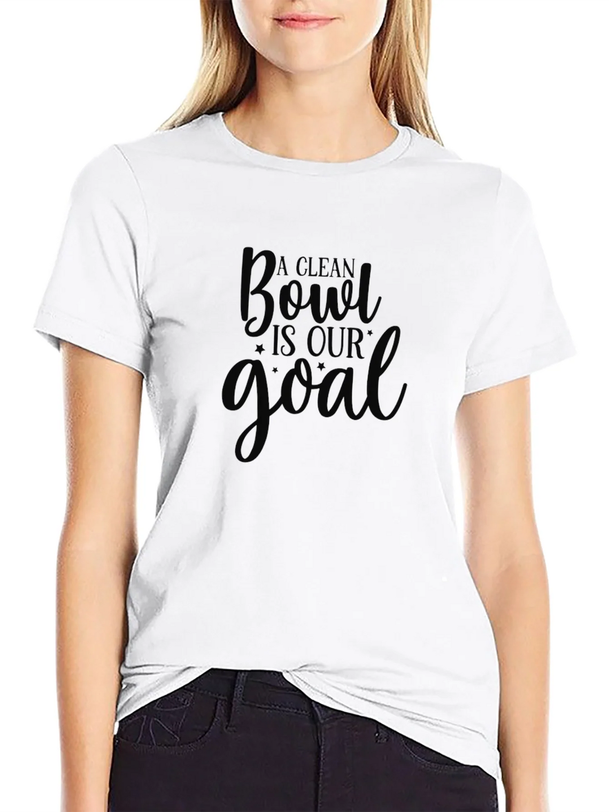 Funny A Clean Bowl Is Our Goal Black T-Shirt product image 8