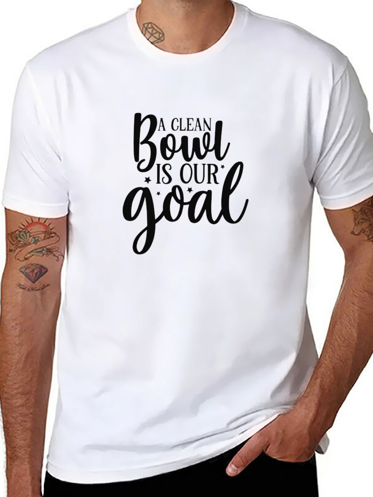 Funny A Clean Bowl Is Our Goal Black T-Shirt product image 7