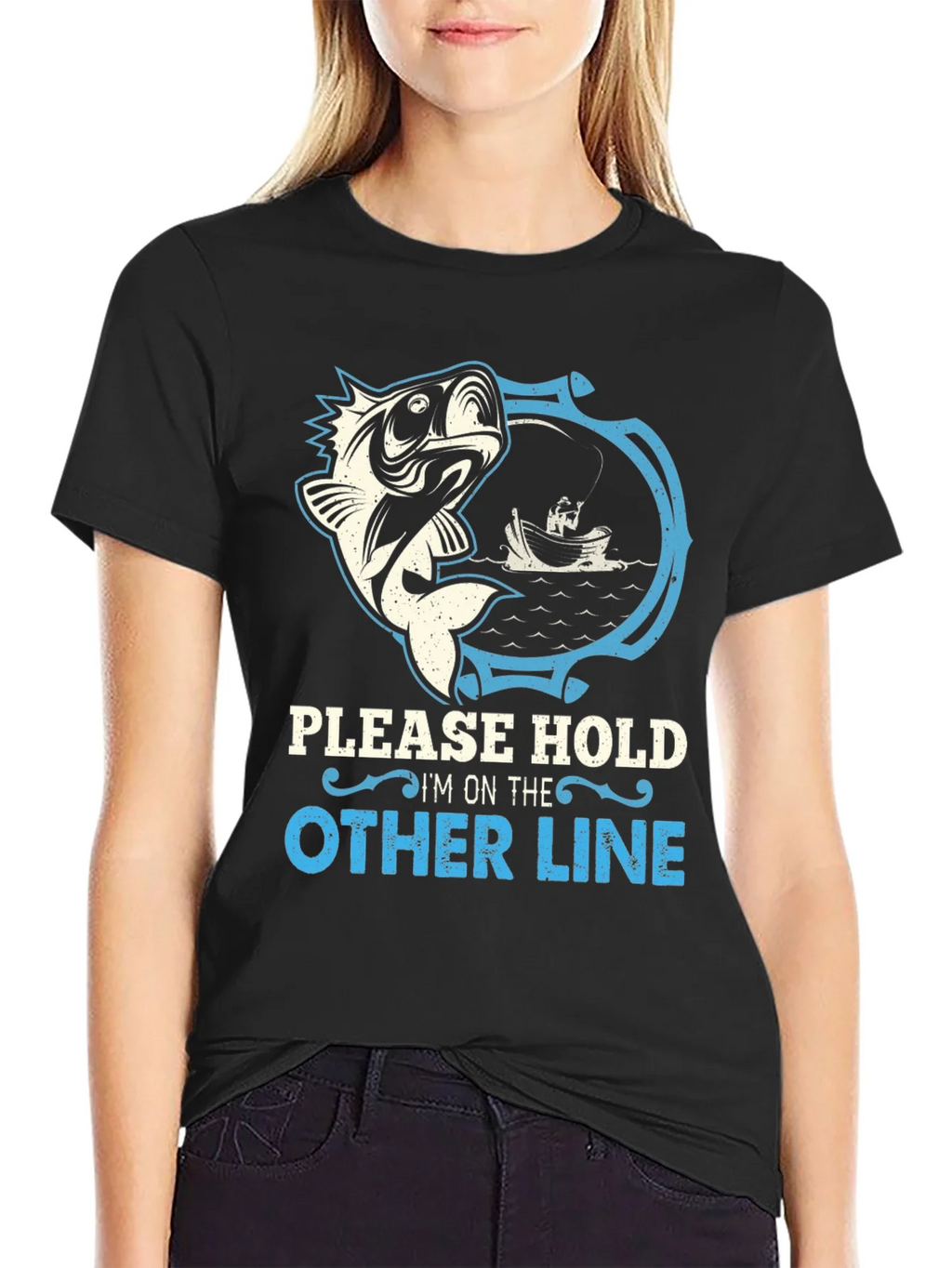 Funny Fishing T-Shirt - Please Hold Im on the Other Line product image 2