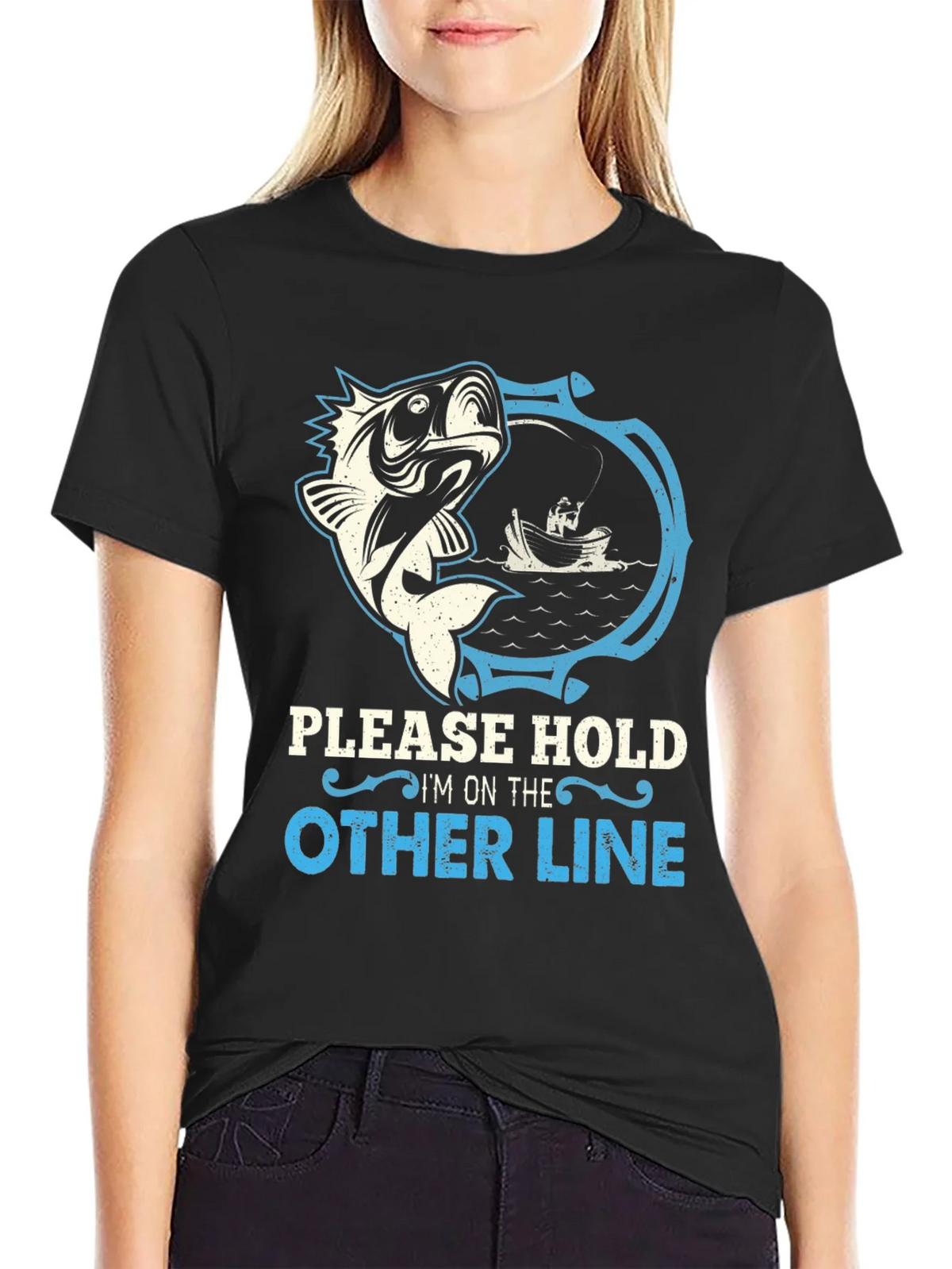Funny Fishing T-Shirt - Please Hold Im on the Other Line product image 2