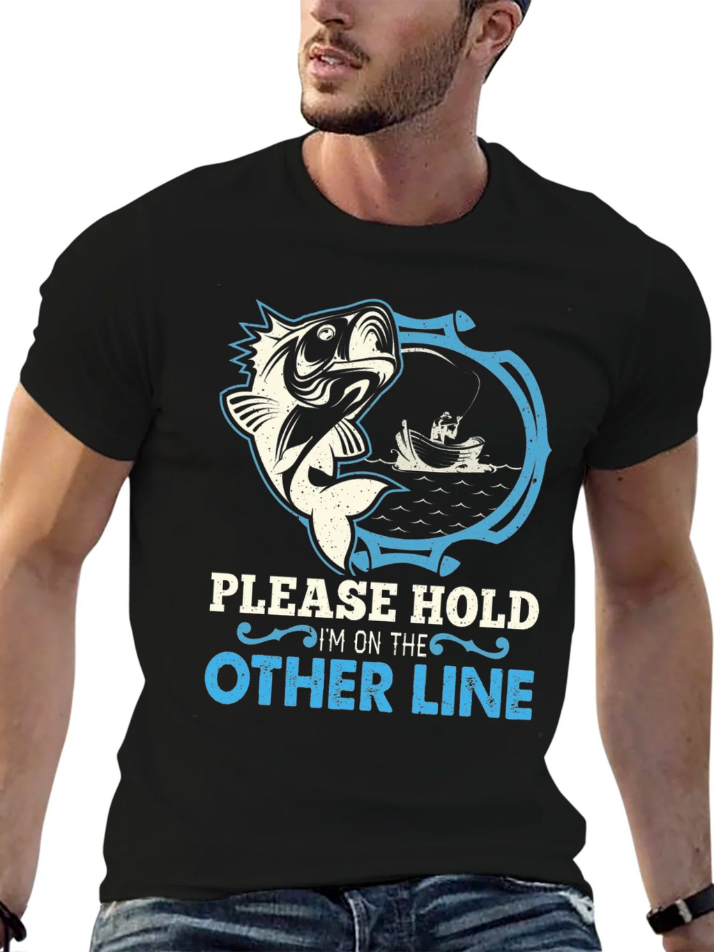 Funny Fishing T-Shirt - Please Hold Im on the Other Line product image 6