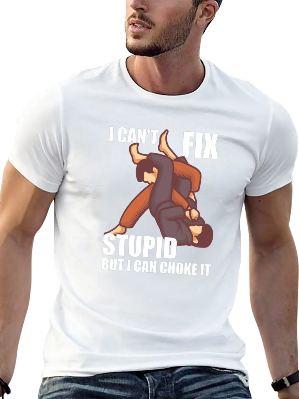 I Cant Fix Stupid Choke It Jiu Jitsu T-Shirt product image 10