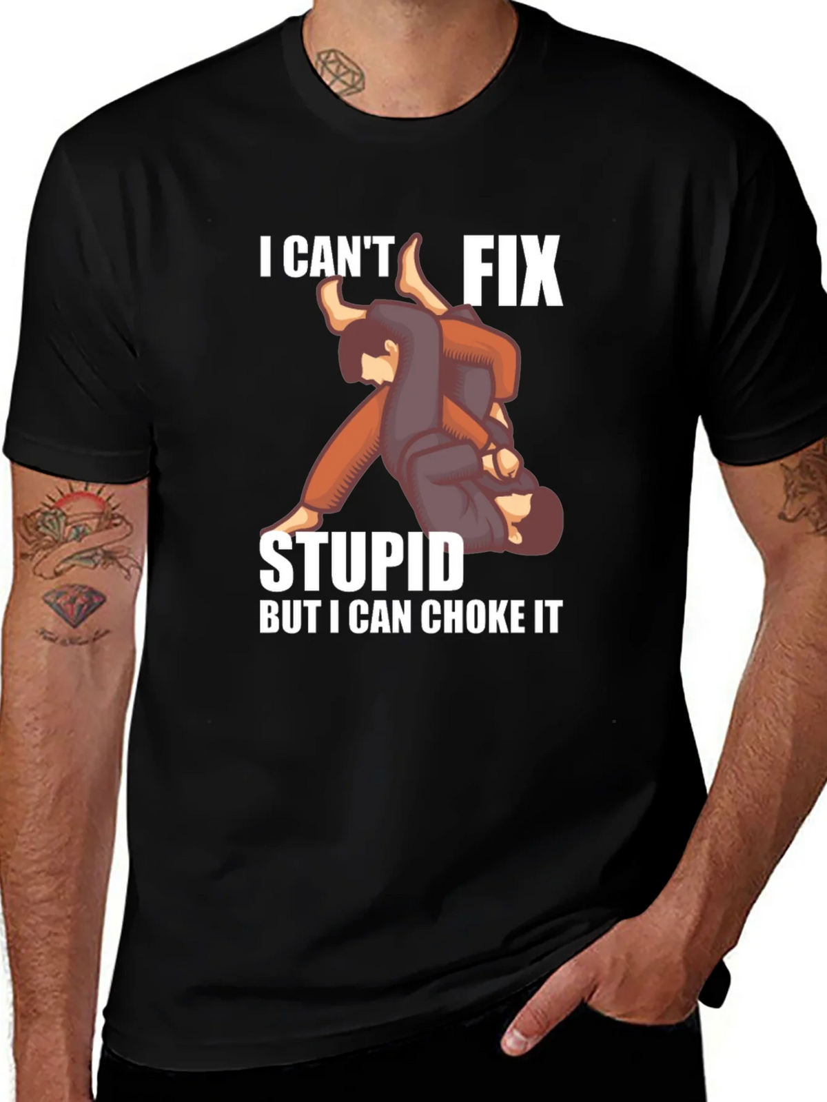 I Cant Fix Stupid Choke It Jiu Jitsu T-Shirt product image 1