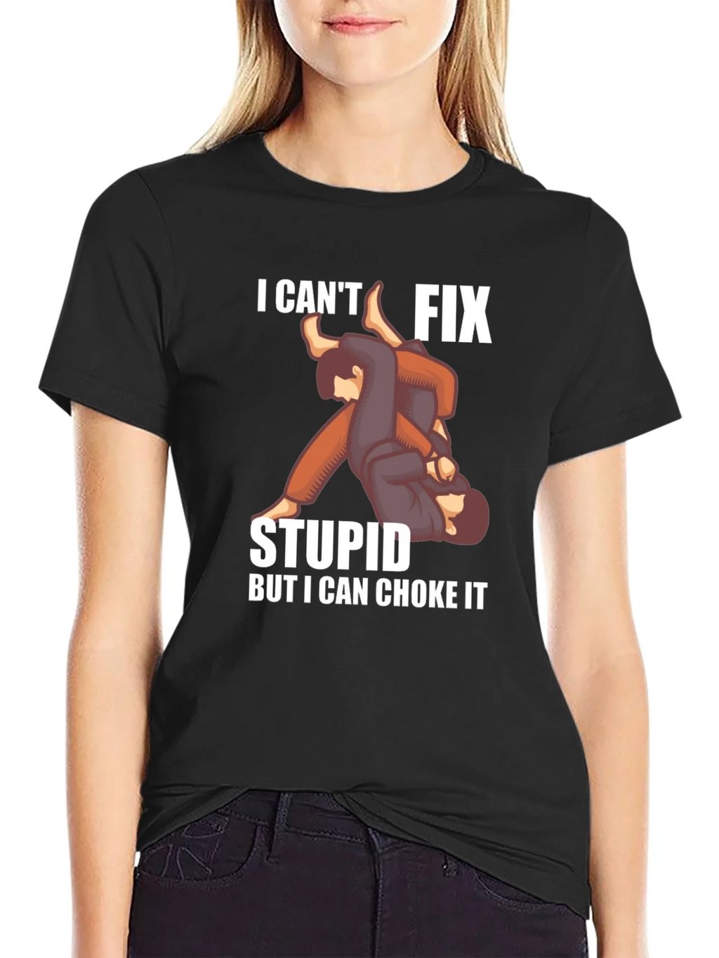 I Cant Fix Stupid Choke It Jiu Jitsu T-Shirt product image 2