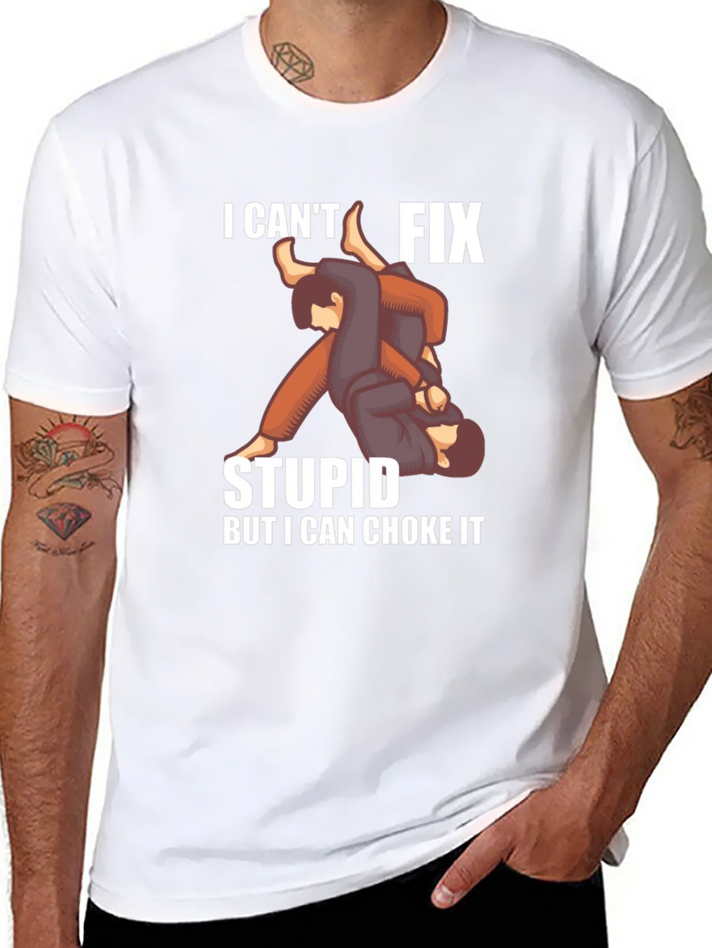 I Cant Fix Stupid Choke It Jiu Jitsu T-Shirt product image 7