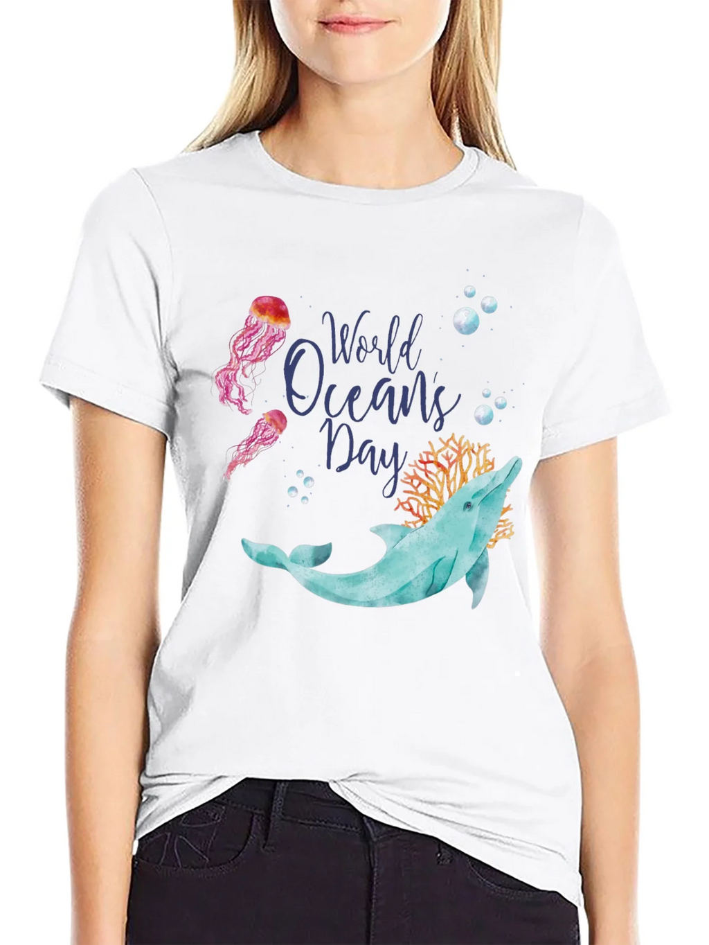 World Oceans Day Dolphin T-Shirt product image 8