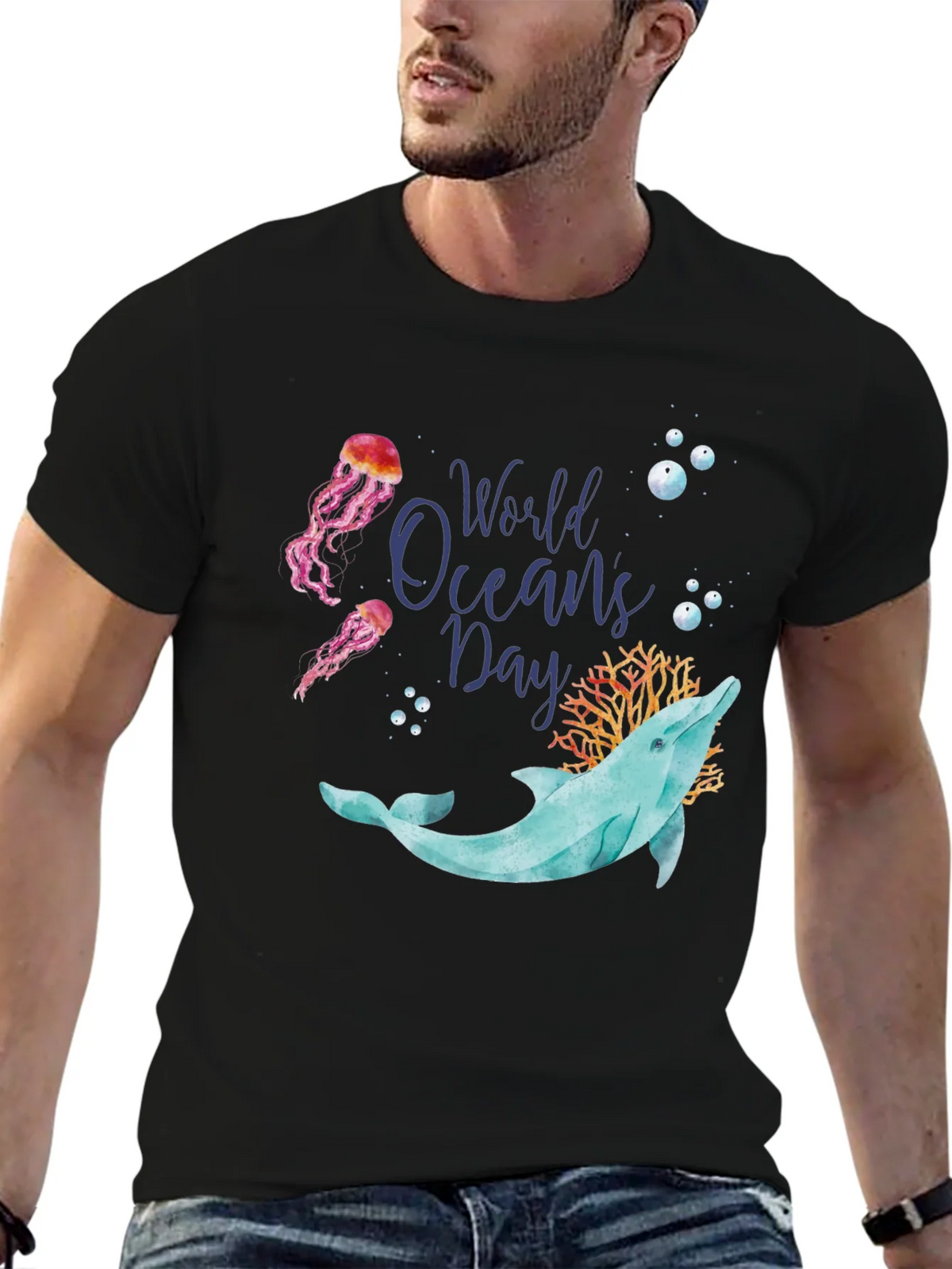World Oceans Day Dolphin T-Shirt product image 6