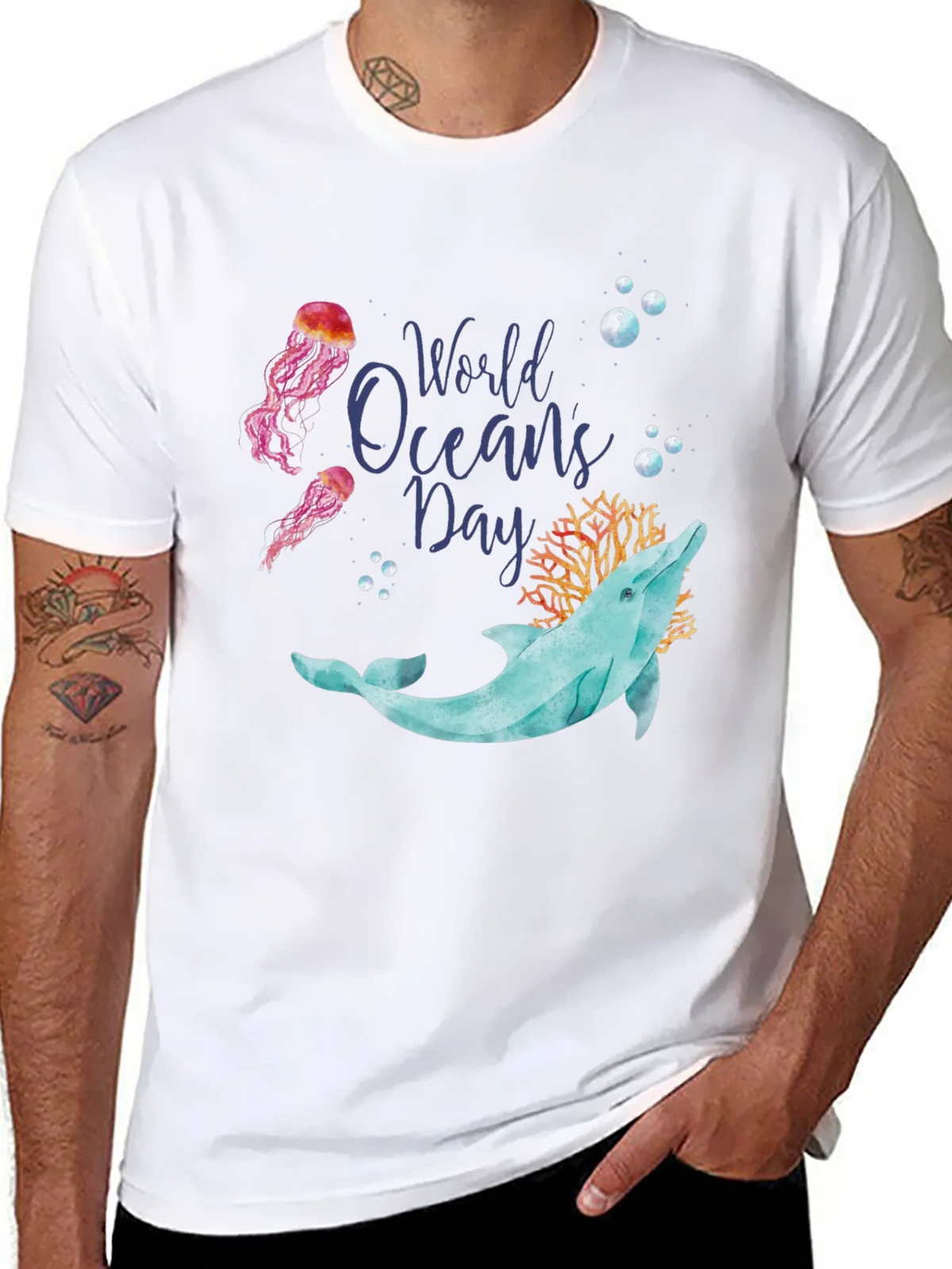 World Oceans Day Dolphin T-Shirt product image 7