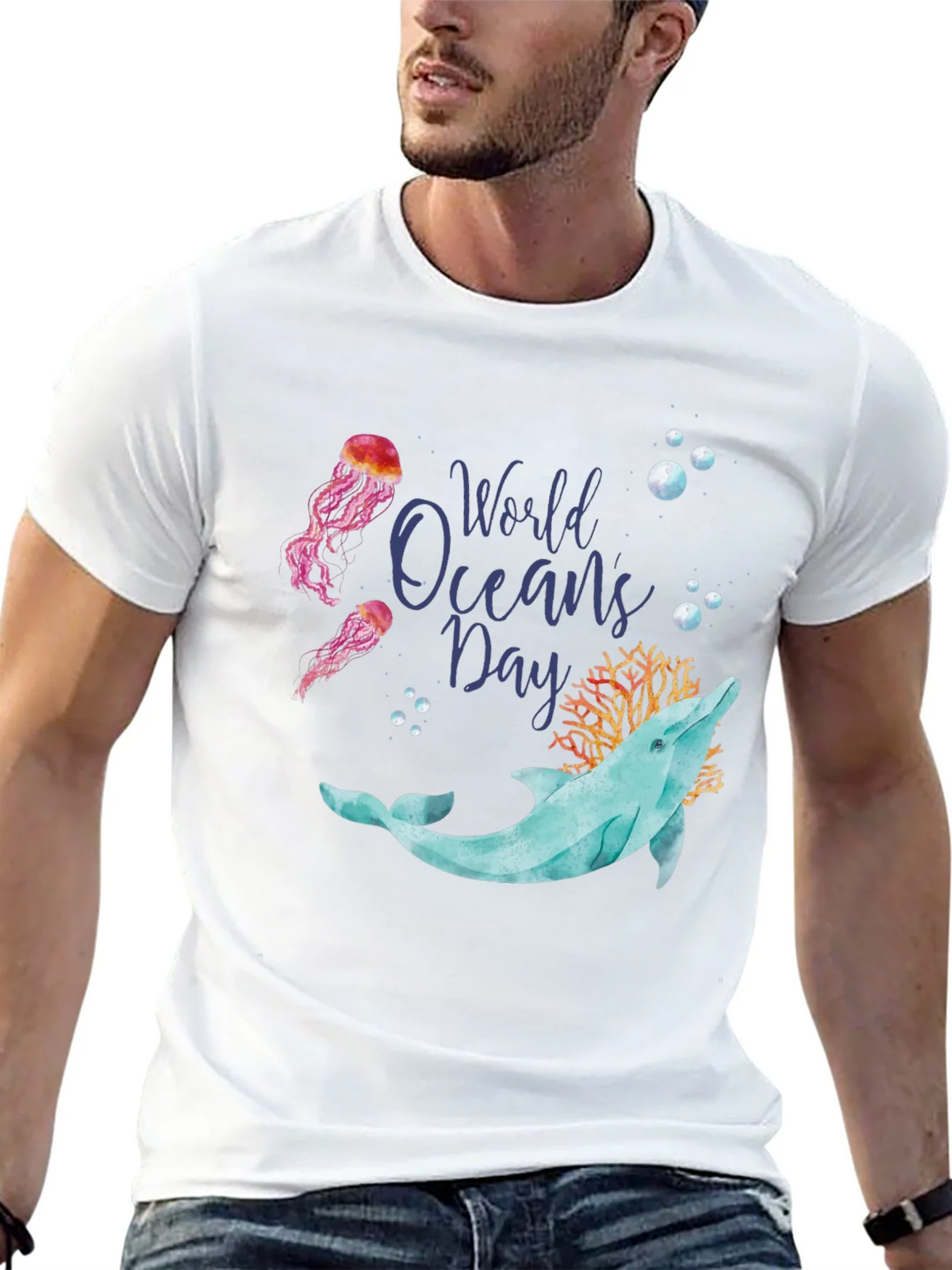 World Oceans Day Dolphin T-Shirt product image 12
