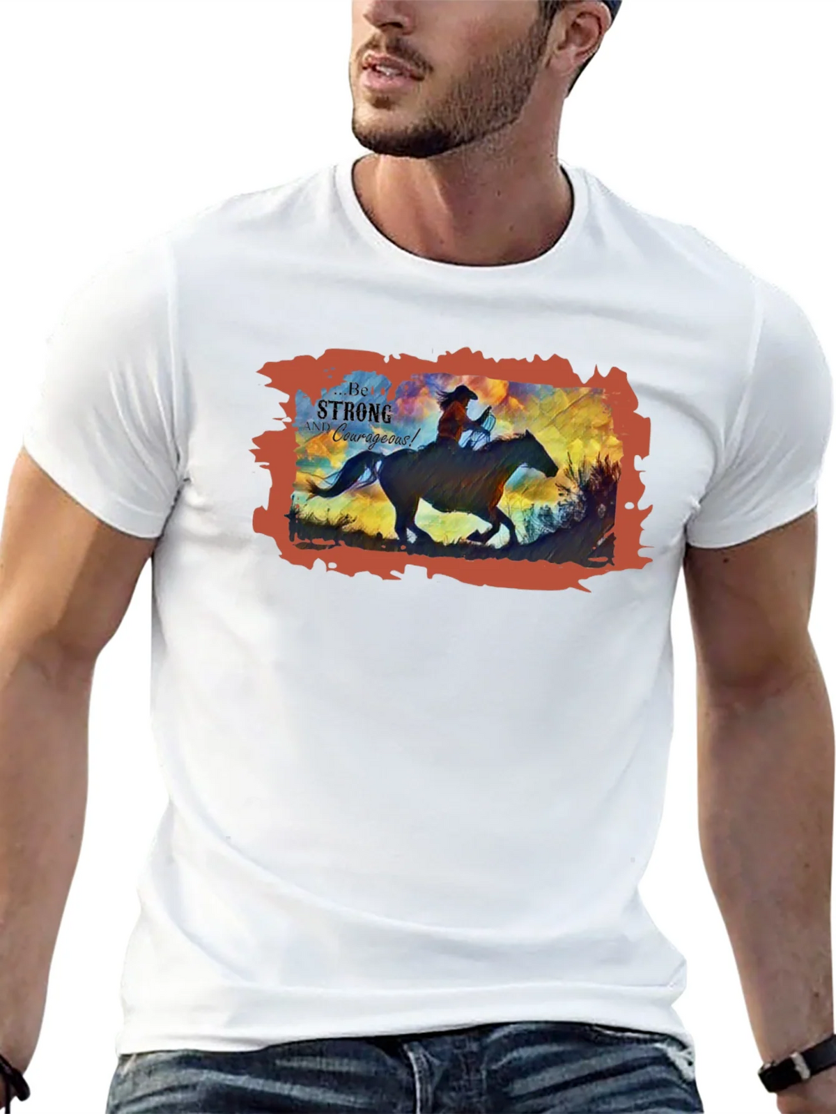 Be Strong and Courageous Cowboy T-Shirt product image 12