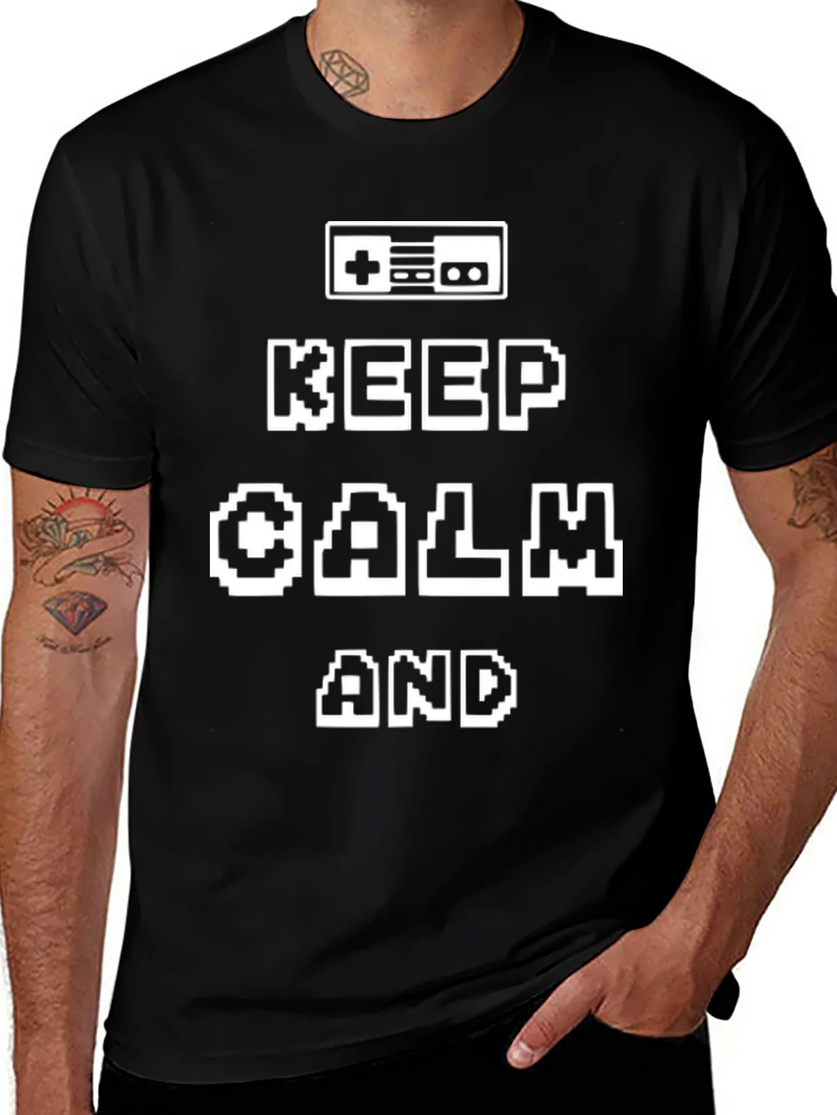Keep Calm Gamer Black T-Shirt product image 1