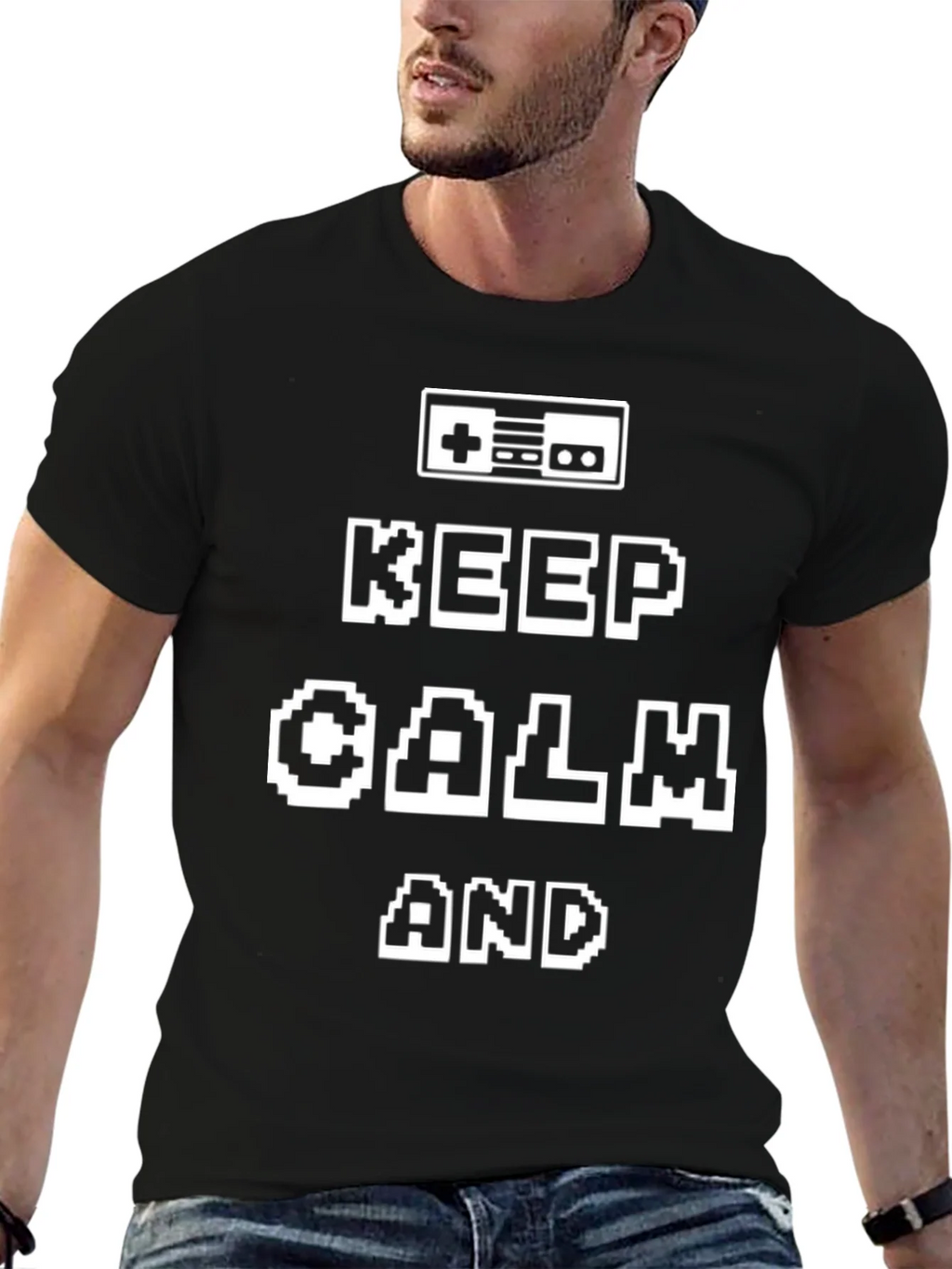 Keep Calm Gamer Black T-Shirt product image 6