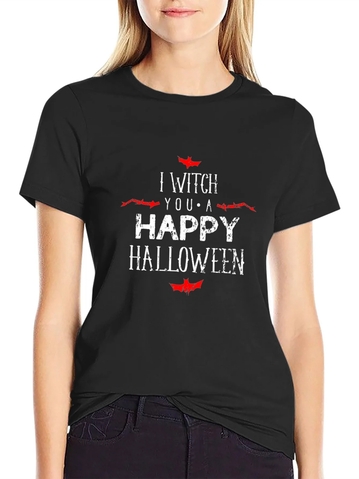 I Witch You A Happy Halloween Black Tee product image 2