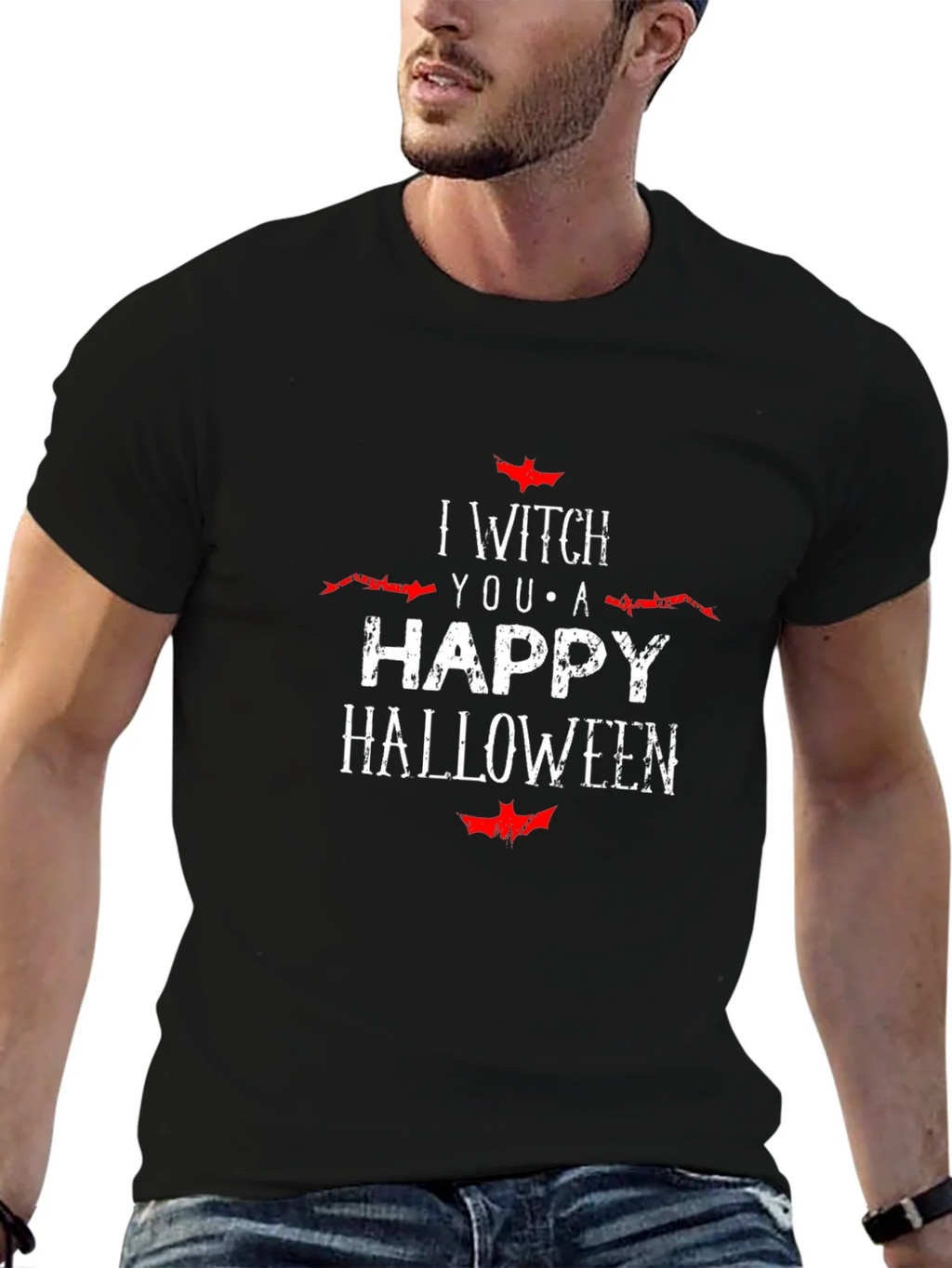 I Witch You A Happy Halloween Black Tee product image 6