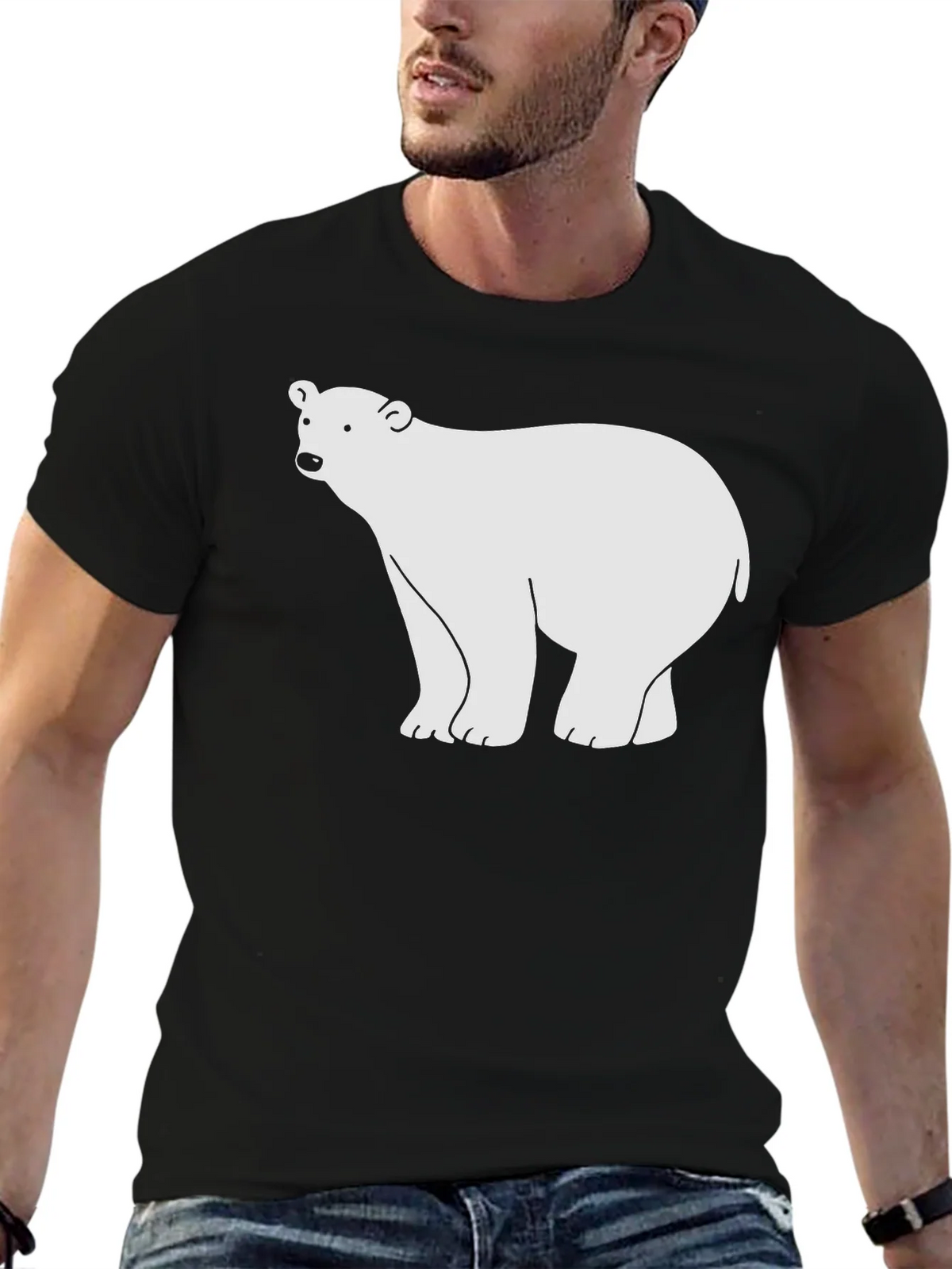 Polar Bear Graphic Black T-Shirt product image 6