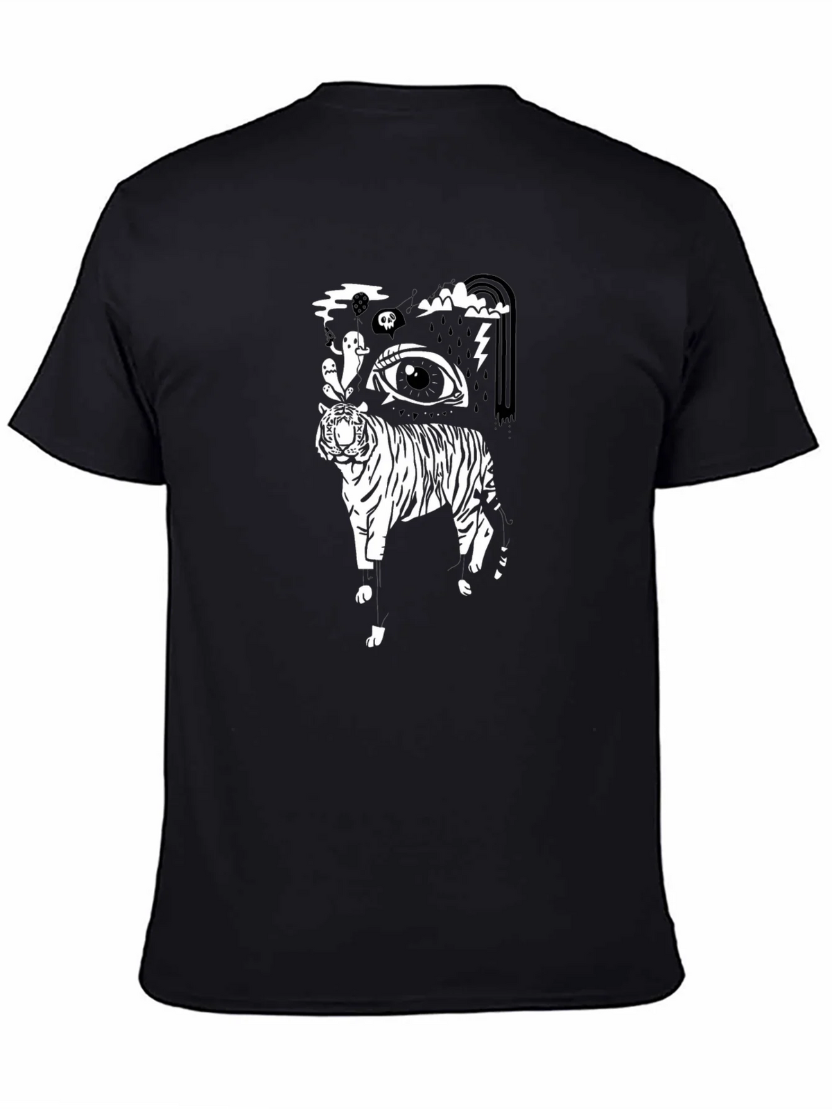 Black T-Shirt with Tiger Eye Graphic product image 4