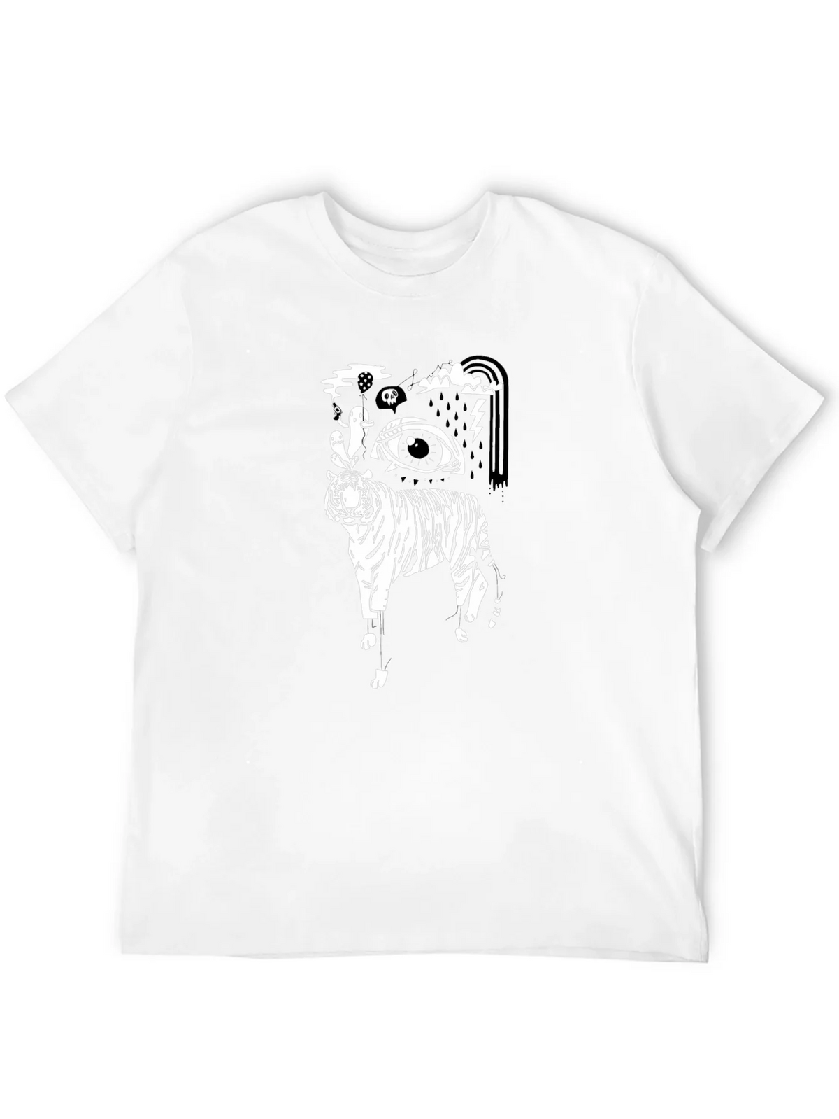 Black T-Shirt with Tiger Eye Graphic product image 10