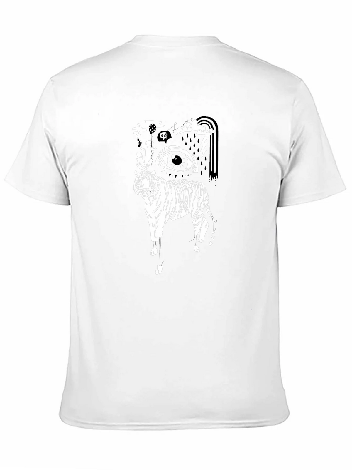 Black T-Shirt with Tiger Eye Graphic product image 9