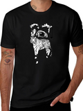 Black T-Shirt with Tiger Eye Graphic product image 1