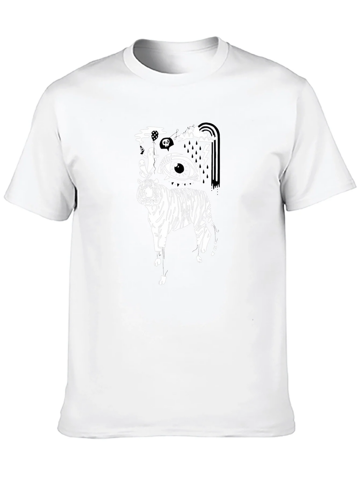 Black T-Shirt with Tiger Eye Graphic product image 8