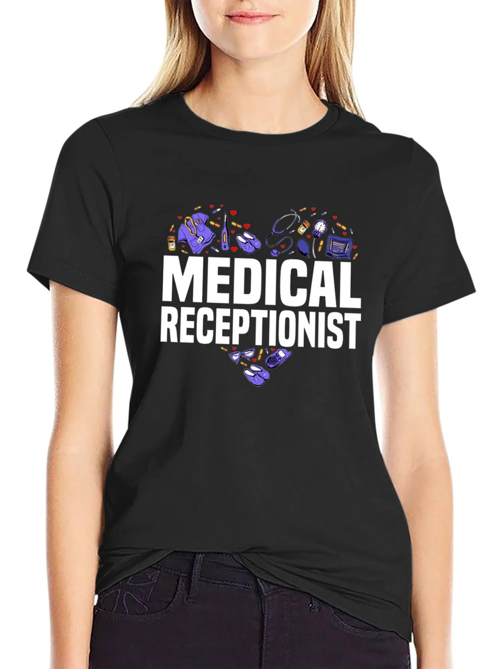 Medical Receptionist Heart Graphic T-Shirt product image 1