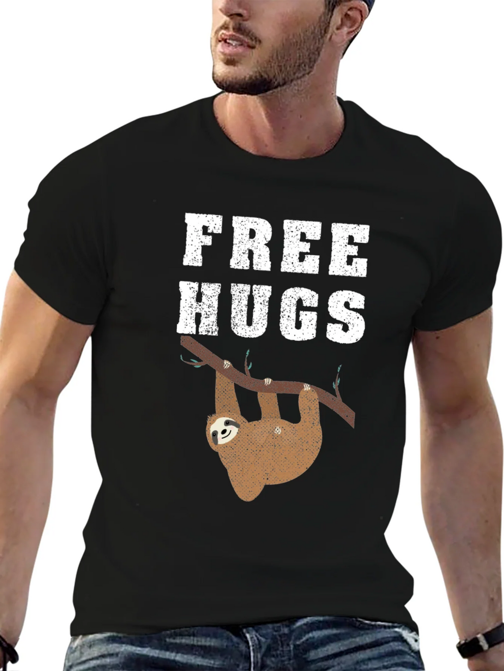 Free Hugs Sloth Graphic Tee Shirt product image 6