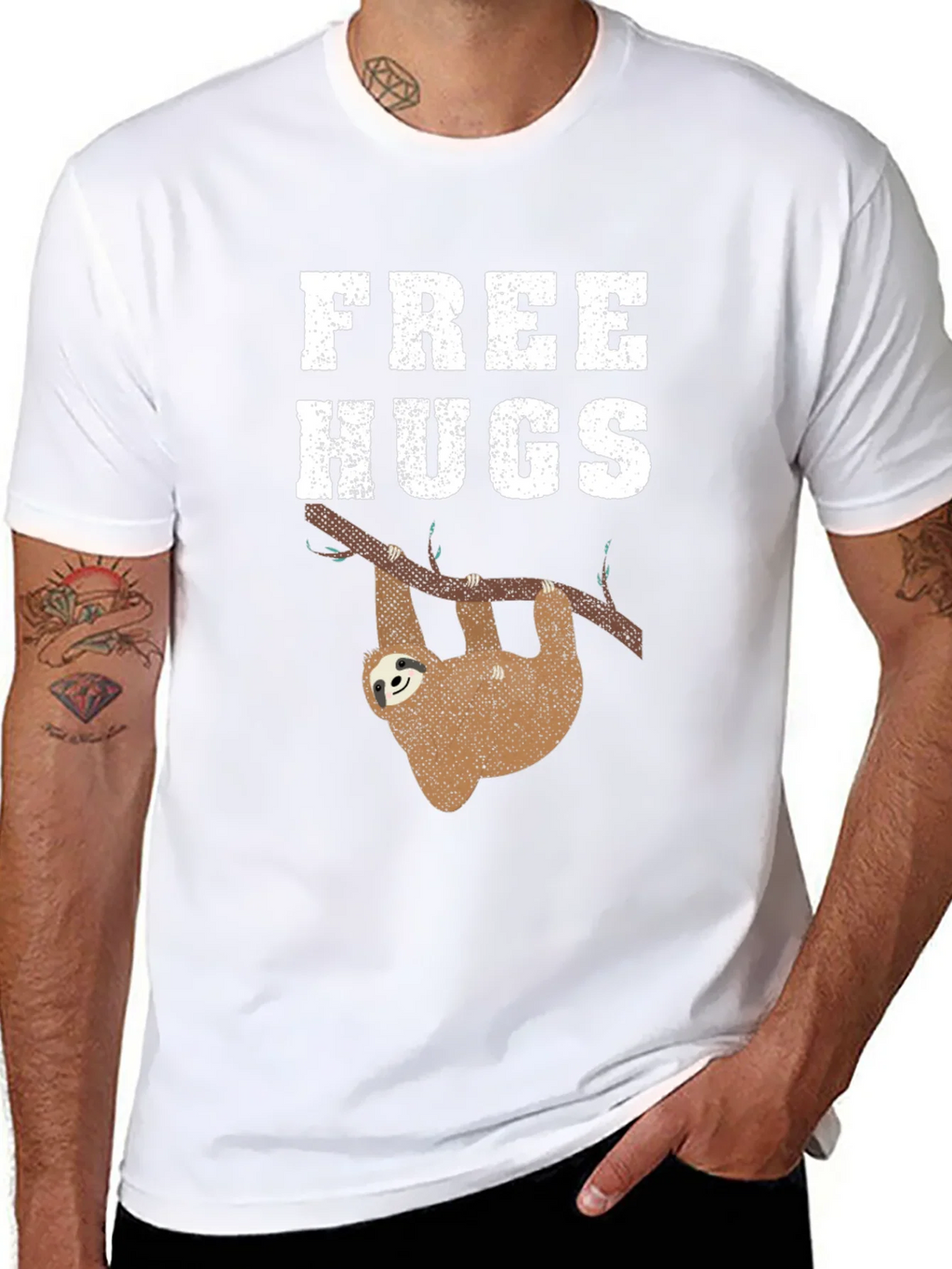 Free Hugs Sloth Graphic Tee Shirt product image 7
