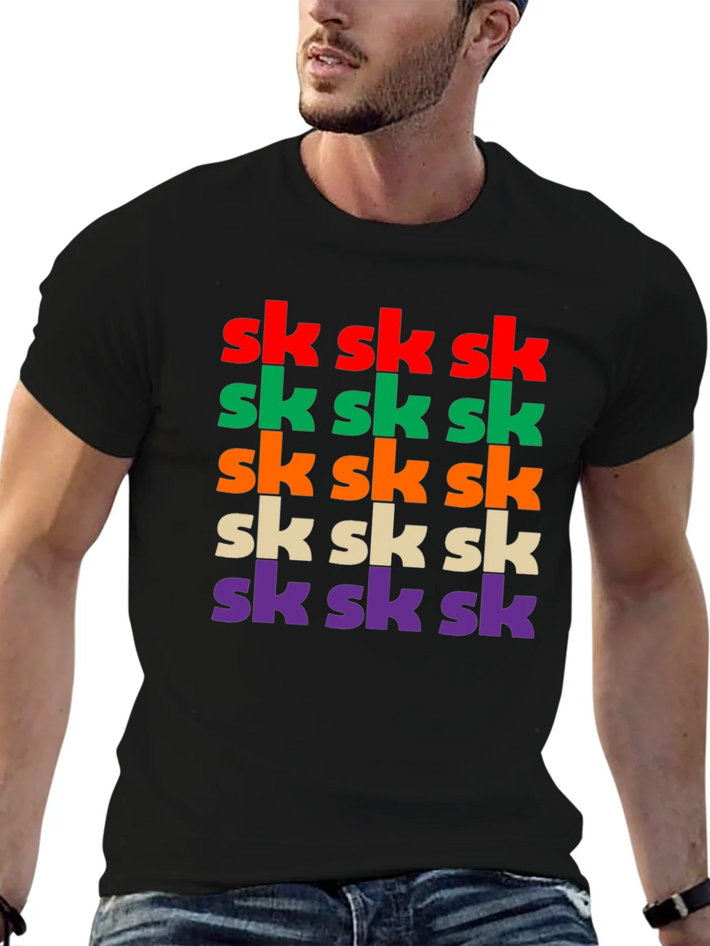 Vibrant SK Pattern Graphic T-Shirt product image 2