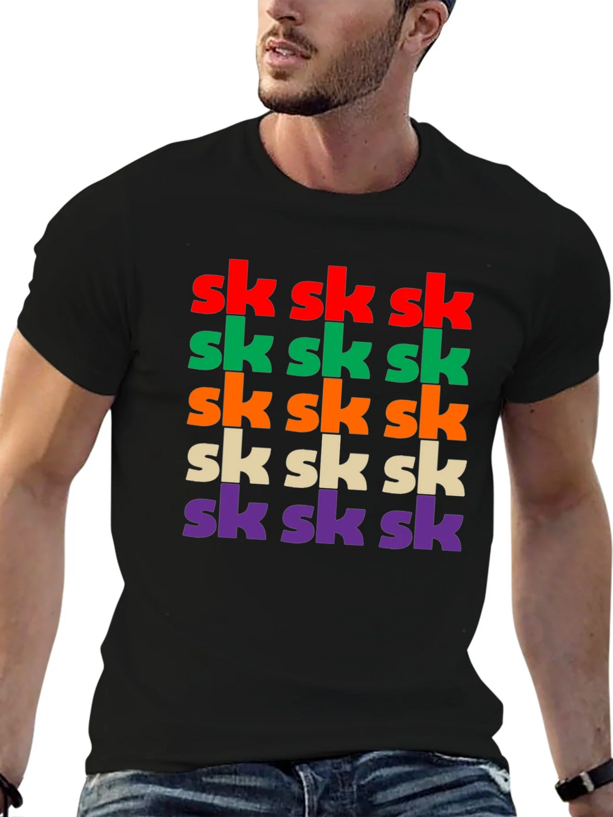 Vibrant SK Pattern Graphic T-Shirt product image 2