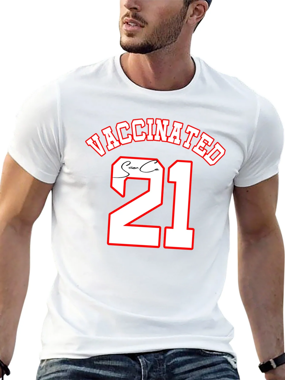 Vaccinated 21 Black T-Shirt product image 7