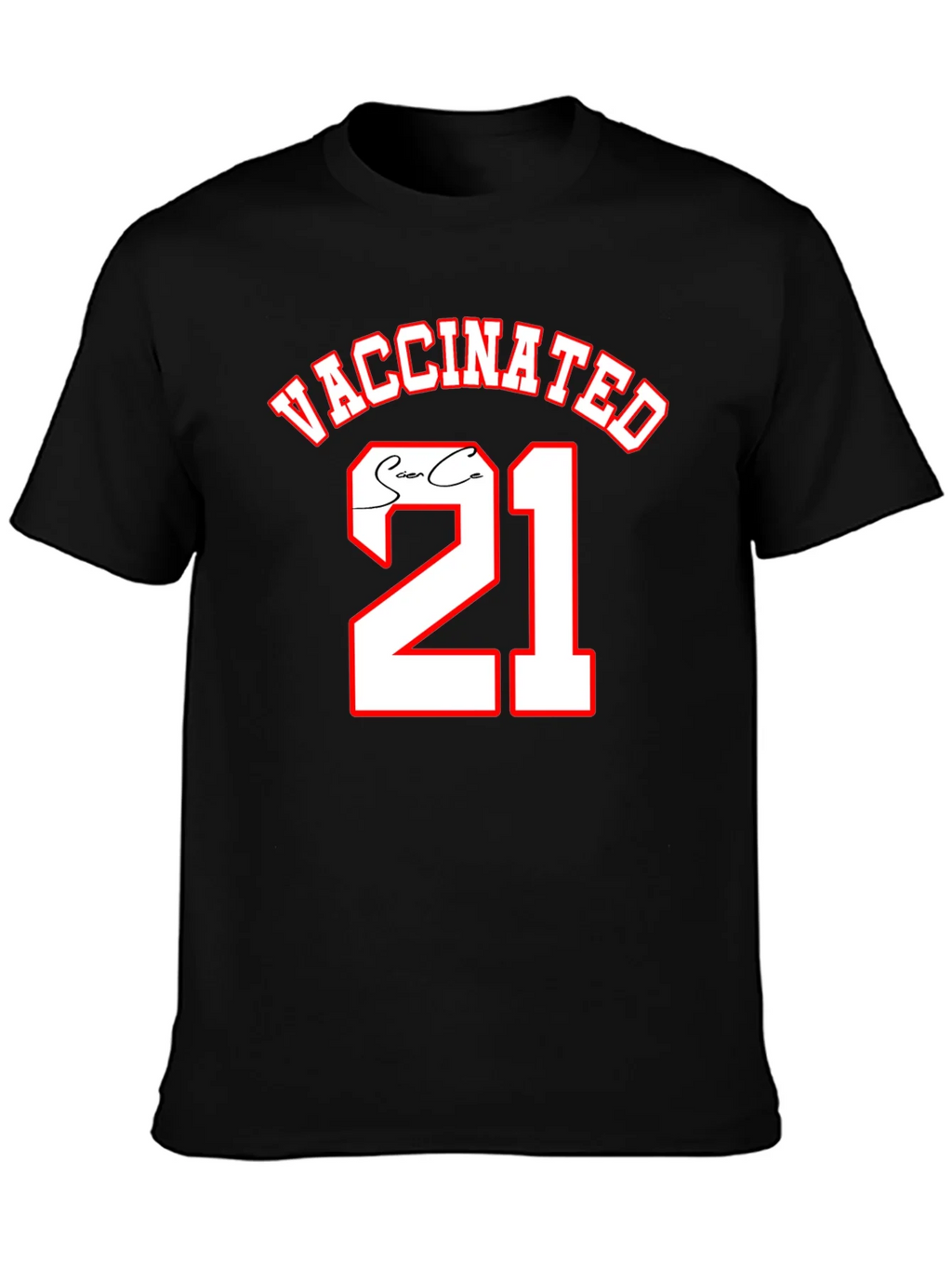 Vaccinated 21 Black T-Shirt product image 2