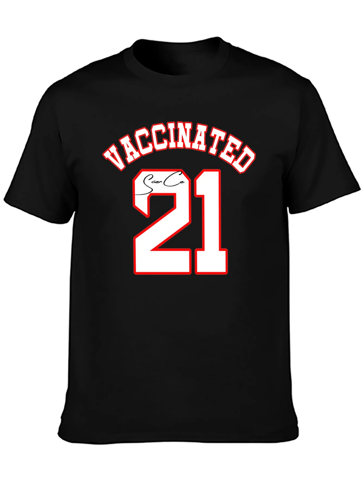 Vaccinated 21 Black T-Shirt product image 2