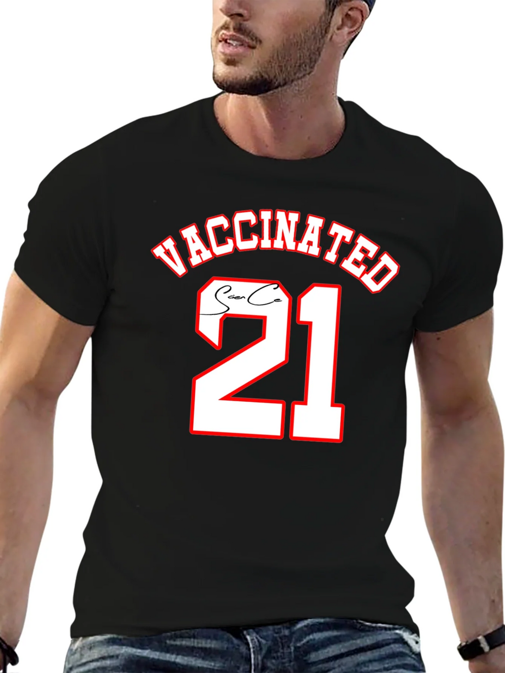 Vaccinated 21 Black T-Shirt product image 4