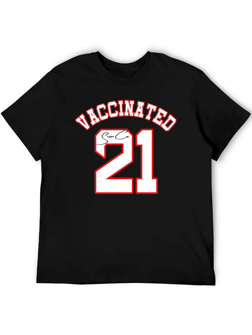 Vaccinated 21 Black T-Shirt product image 3