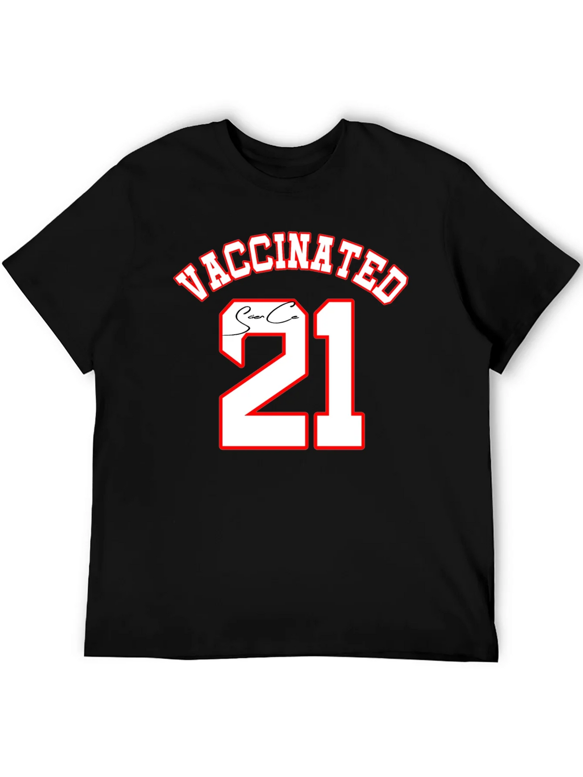 Vaccinated 21 Black T-Shirt product image 3