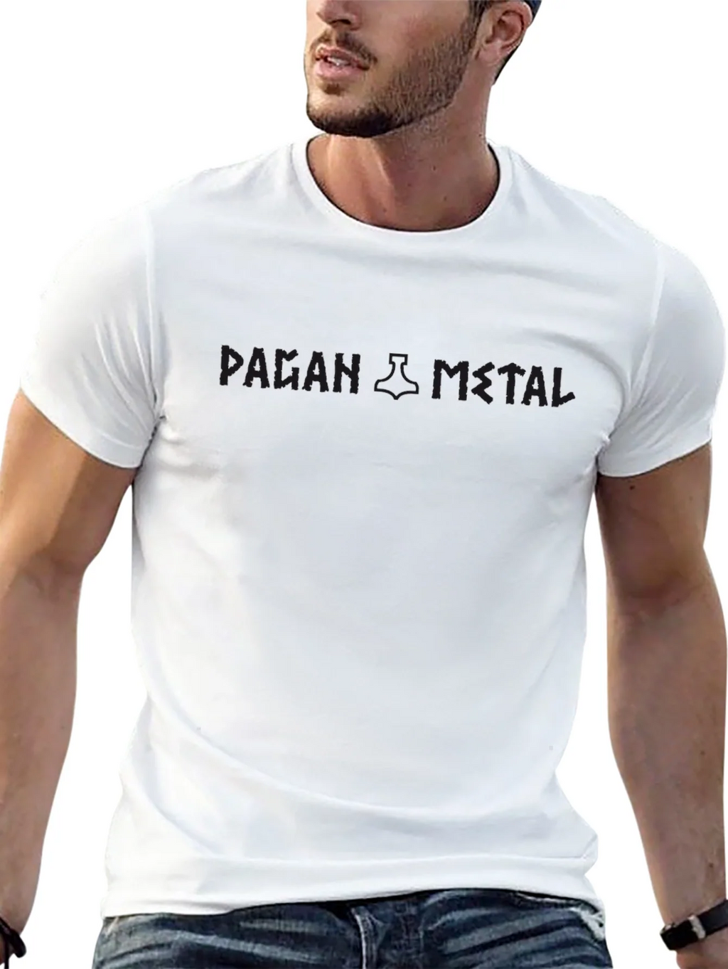 Black Graphic T-Shirt with Rune Detail product image 8