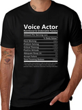 Voice Actor Nutritional Facts T-Shirt - Black product image 1