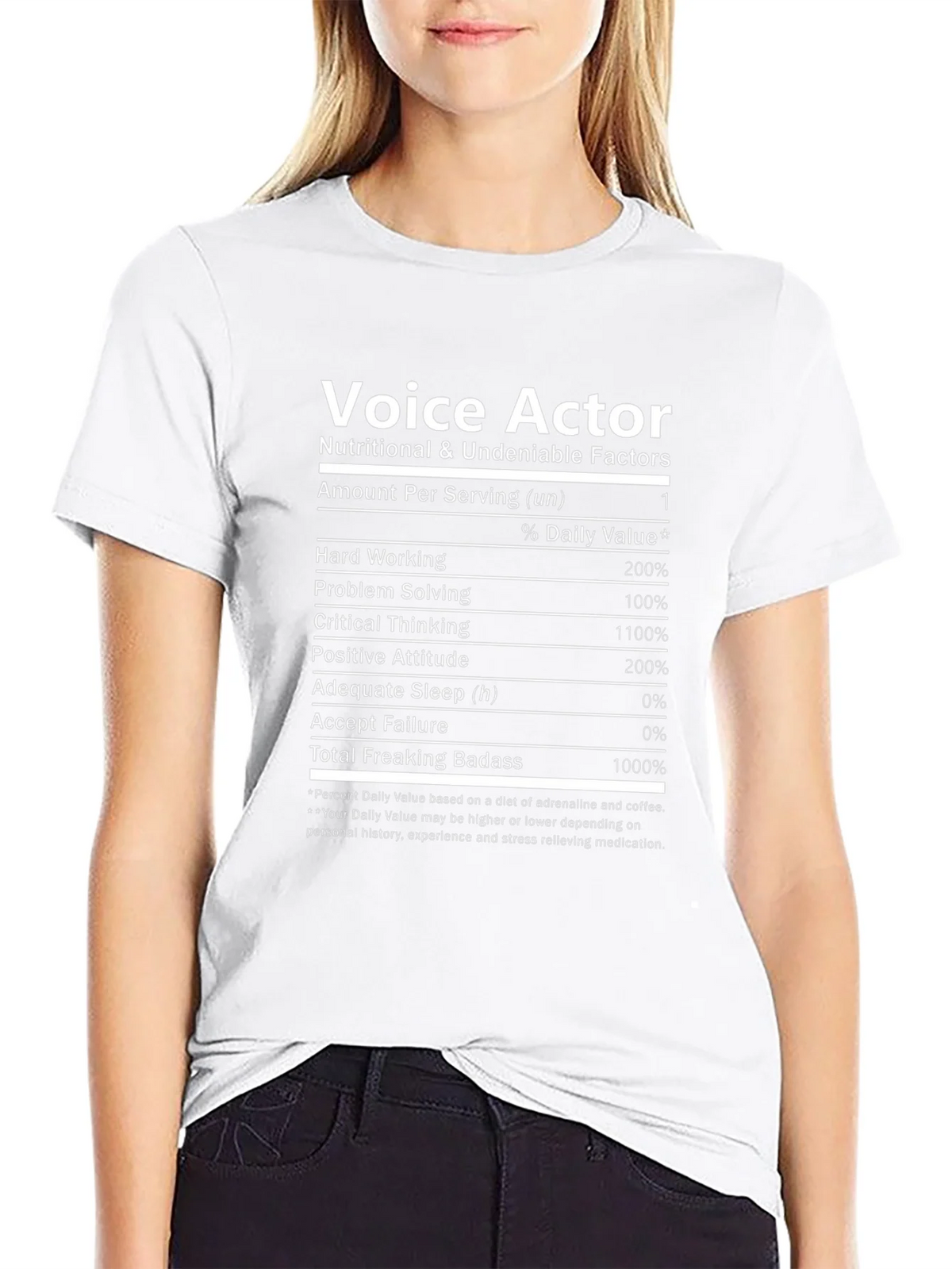 Voice Actor Nutritional Facts T-Shirt - Black product image 8