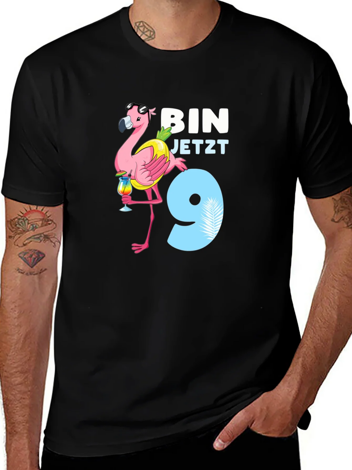 Flamingo Birthday Boy T-Shirt - Im 9! product image 1