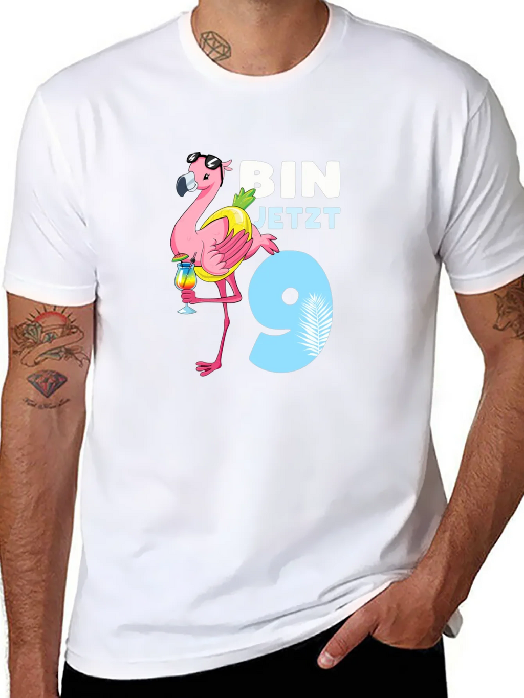Flamingo Birthday Boy T-Shirt - Im 9! product image 6