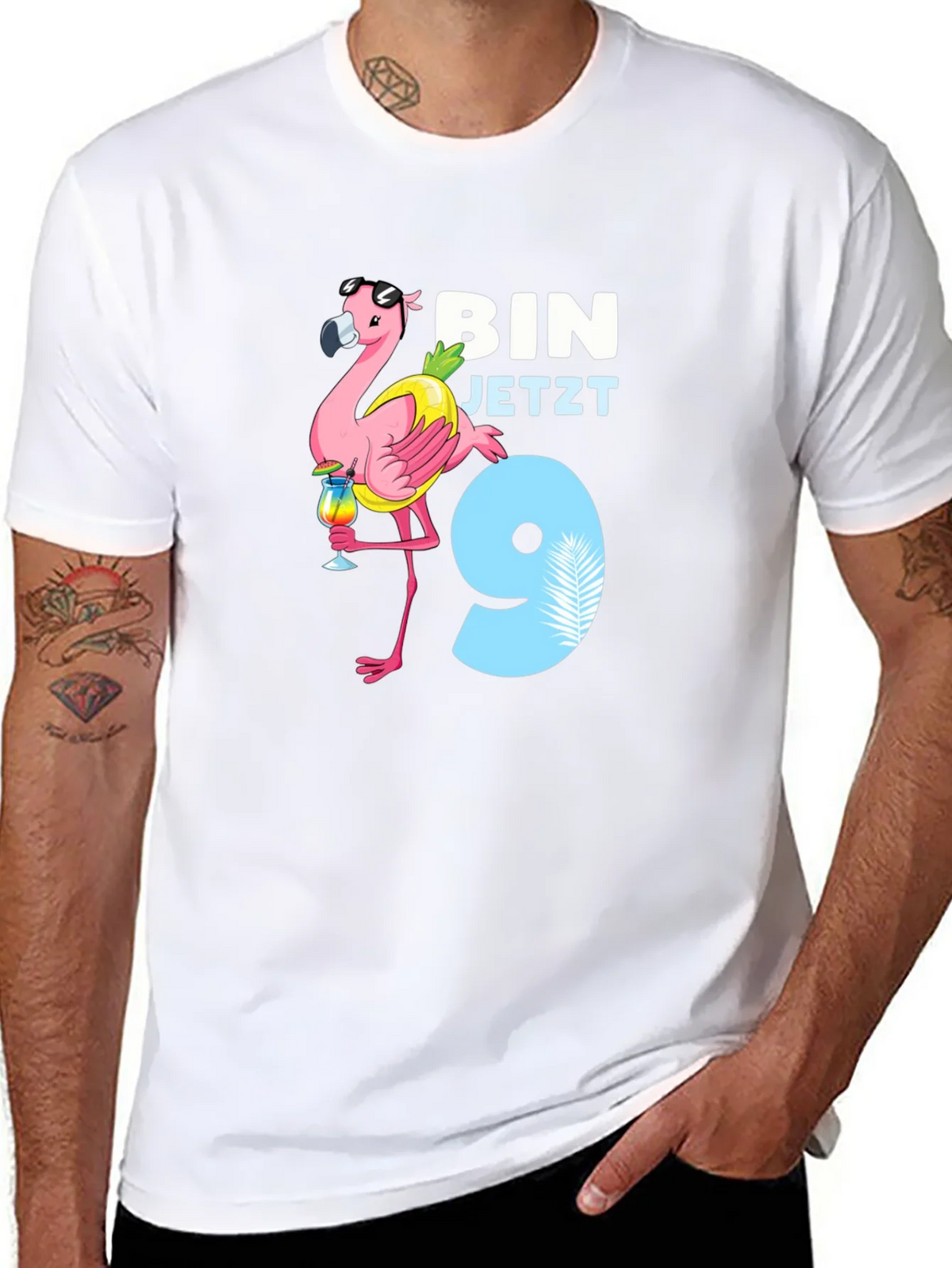Flamingo Birthday Boy T-Shirt - Im 9! product image 6