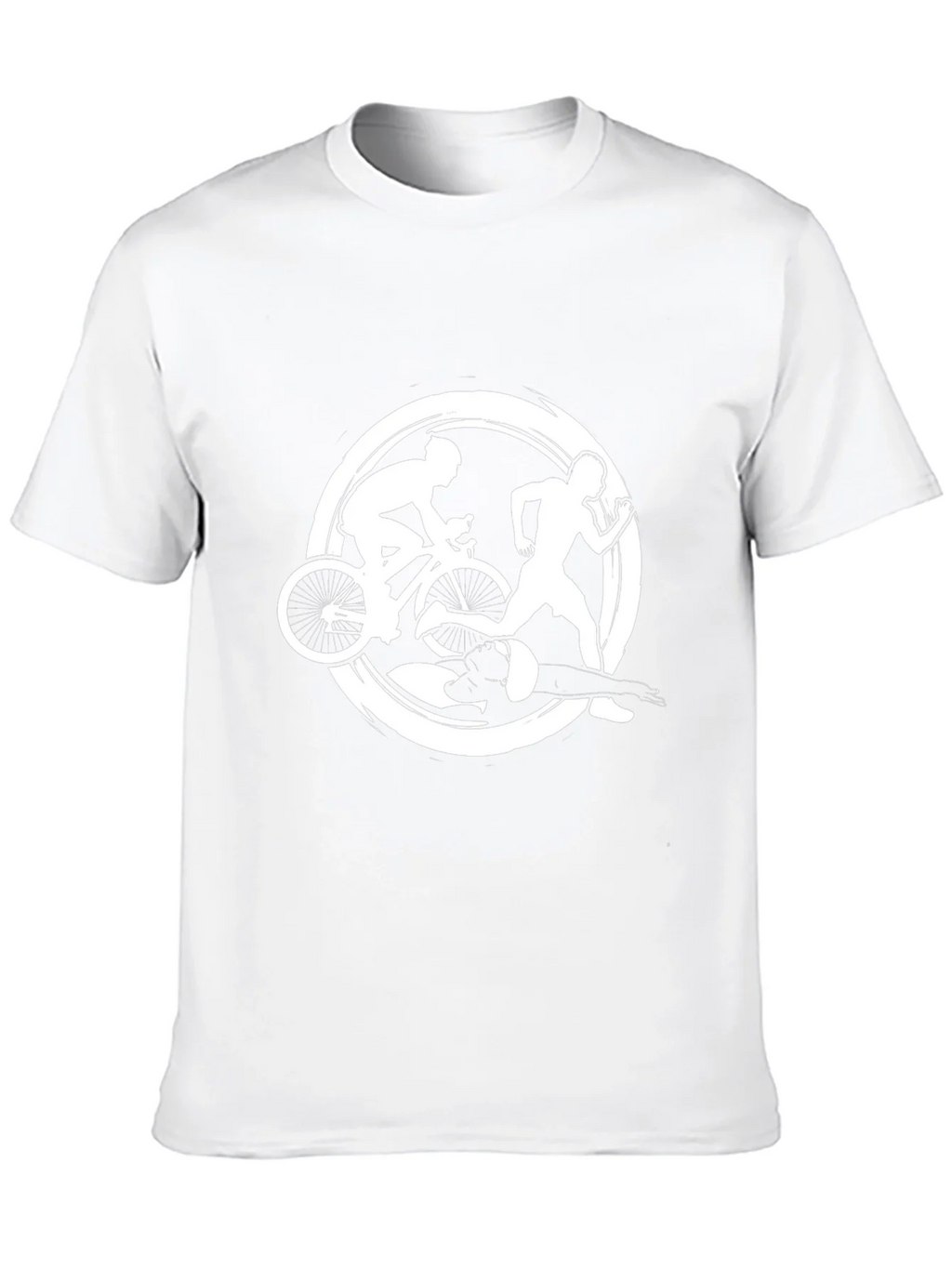 Triathlon Black T-Shirt: Swim Bike Run Design product image 9