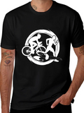 Triathlon Black T-Shirt: Swim Bike Run Design product image 1
