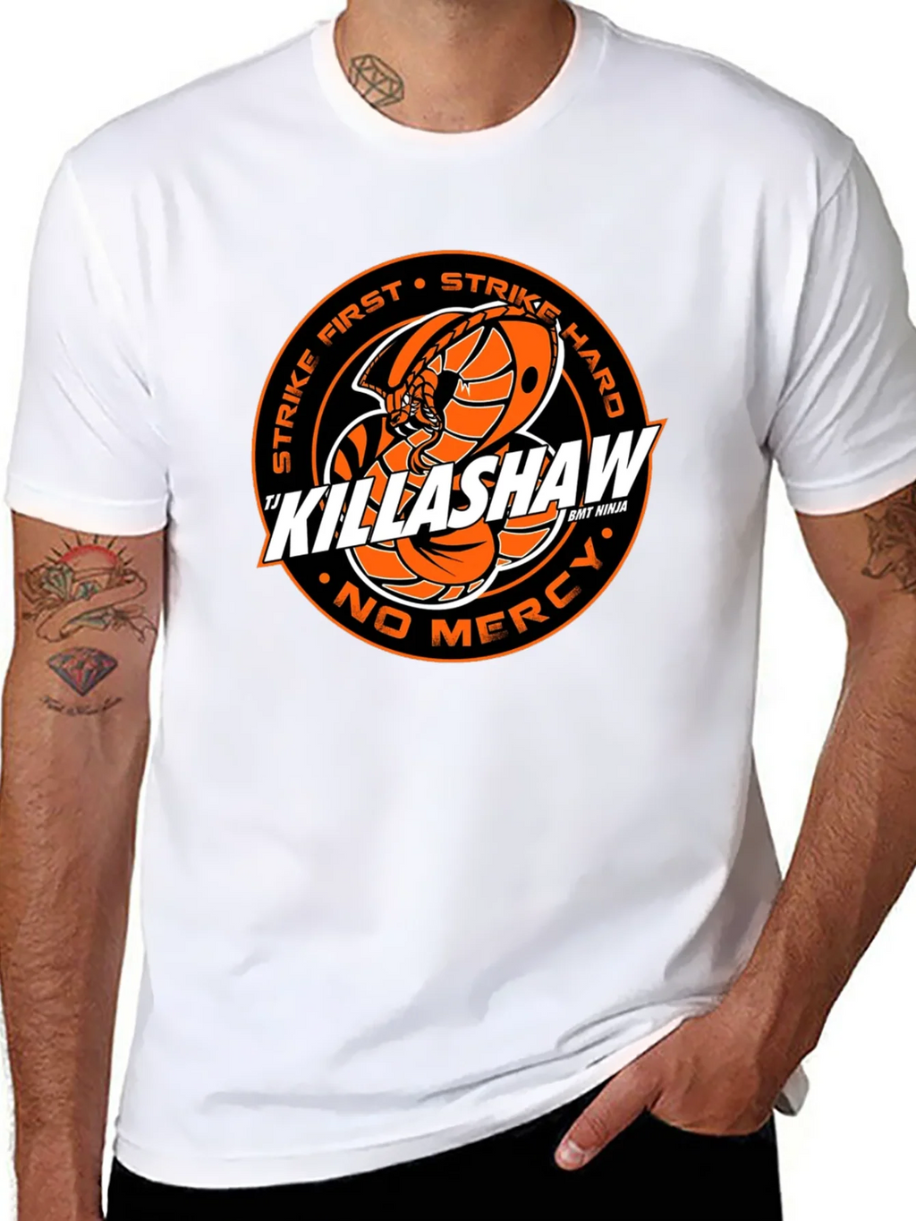 Cobra Kai Killashaw T-Shirt - Strike First Hard No Mercy product image 4