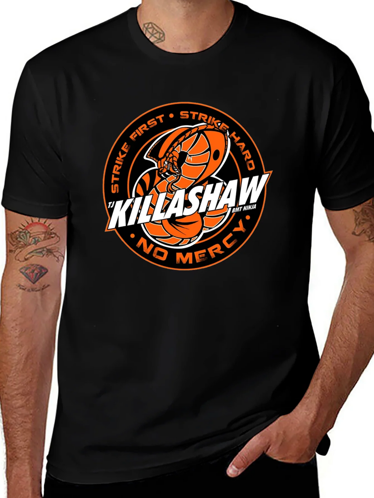 Cobra Kai Killashaw T-Shirt - Strike First Hard No Mercy product image 1
