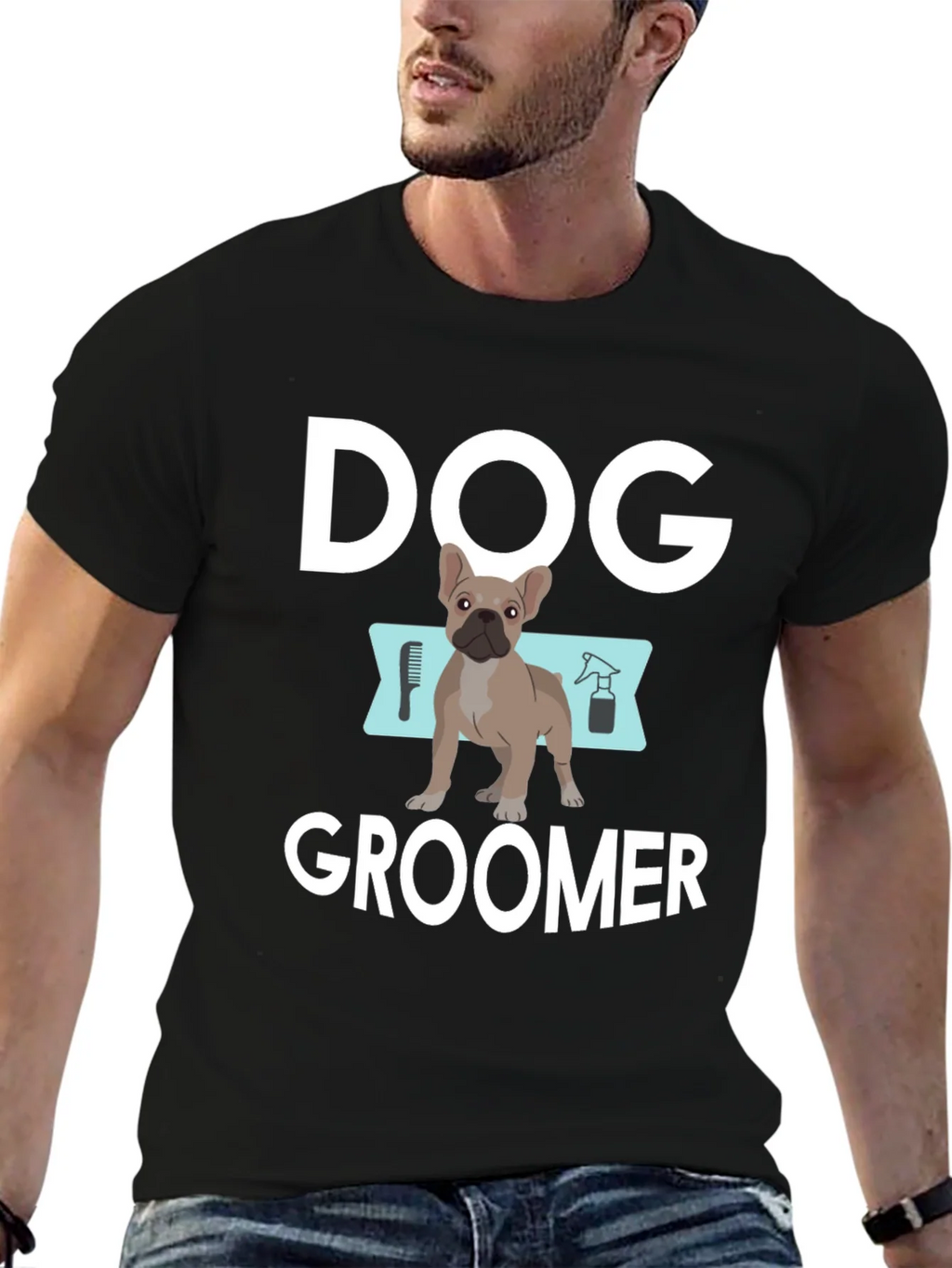 Dog Groomer T-Shirt - Unisex Black Cotton Tee product image 4