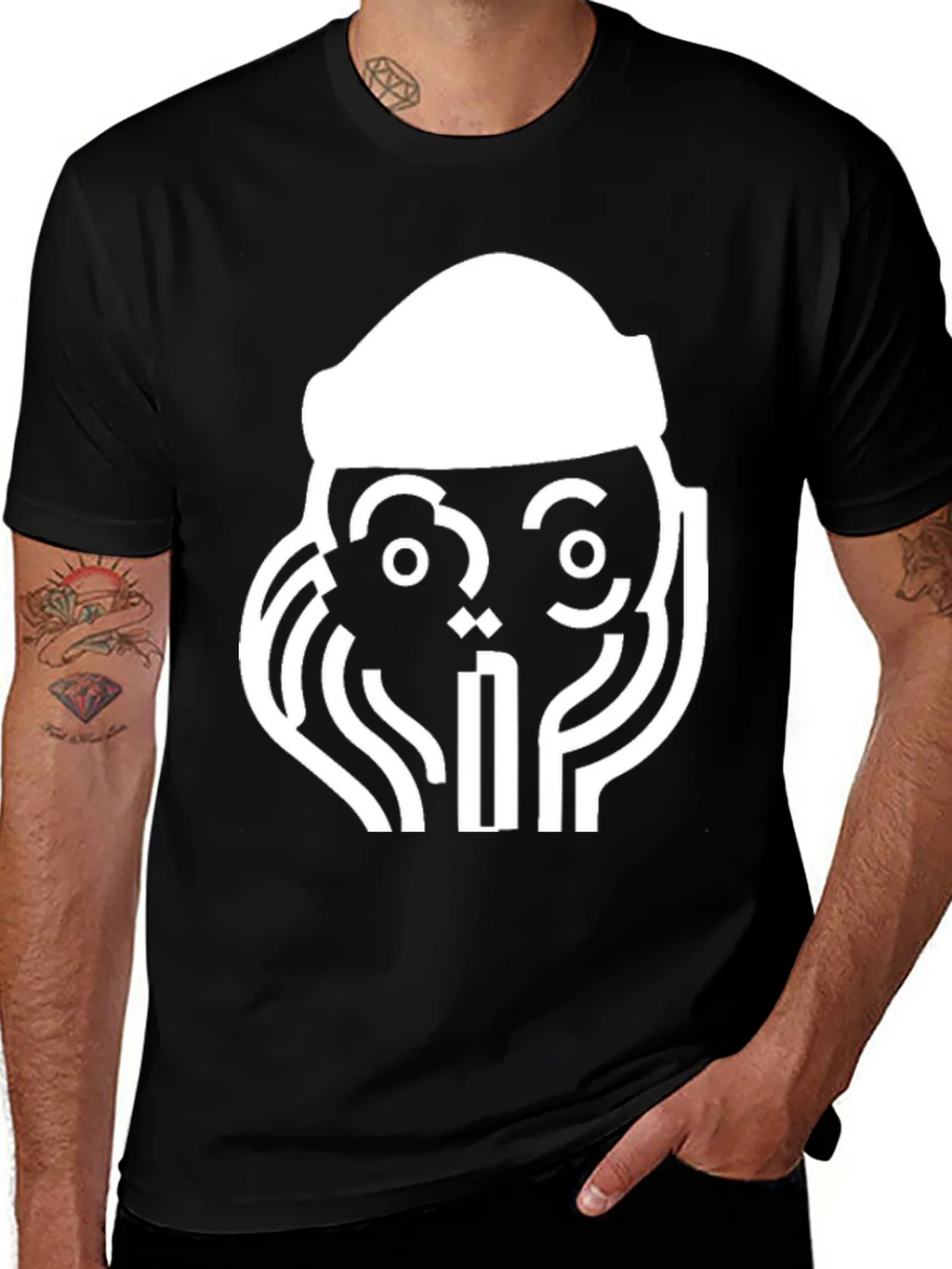 Abstract Graphic Print Tee - Black product image 1